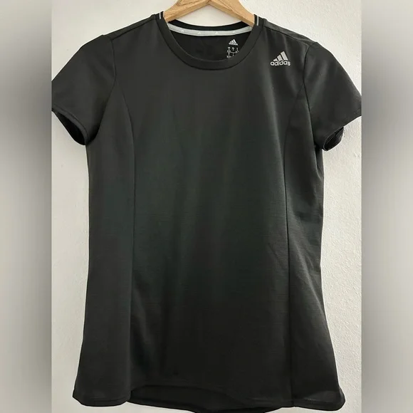 Adidas short sleeve sports shirt, size small, black, very little use, like new - Picture 1 of 6